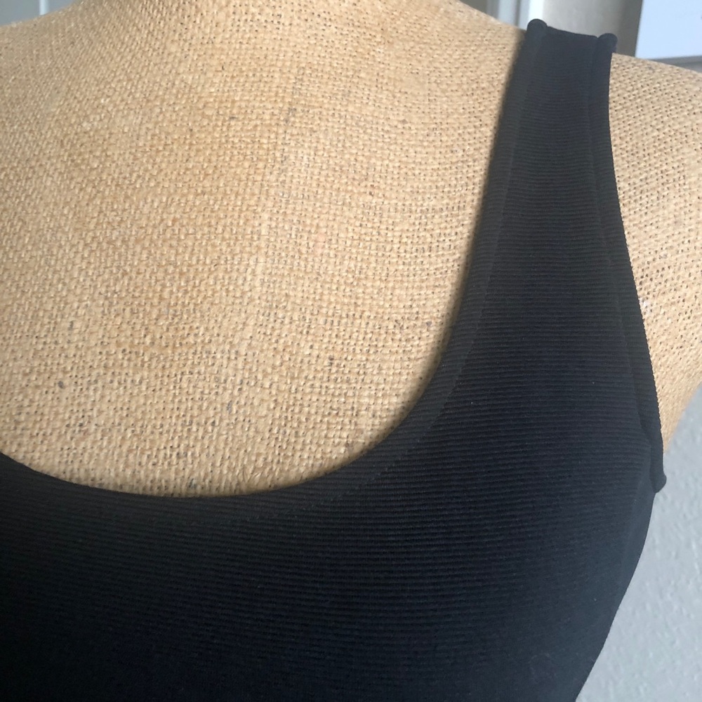 Divided Ribbed Little Black Dress - Picture 4 of 8